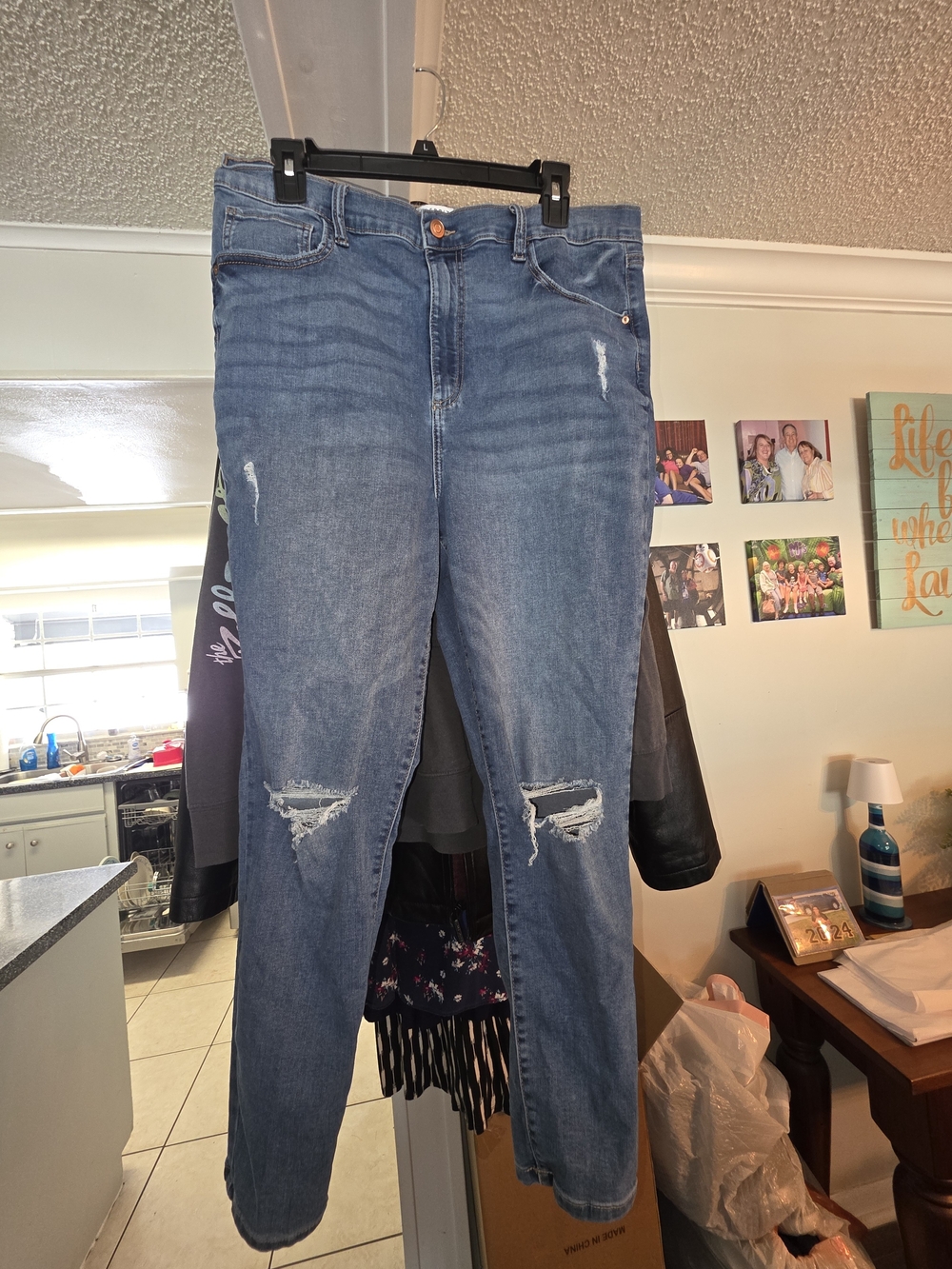 Celebrity Pink Medium Blue Straight Leg Distressed Jeans
